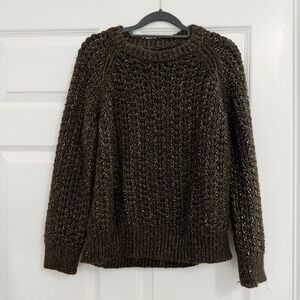 Massimo Dutti Textured Open Knit Sweater with Shimmery Details
